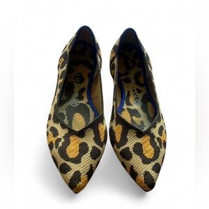 Rothy’s the point cheetah big cat flat size 9 shoes boho work casual